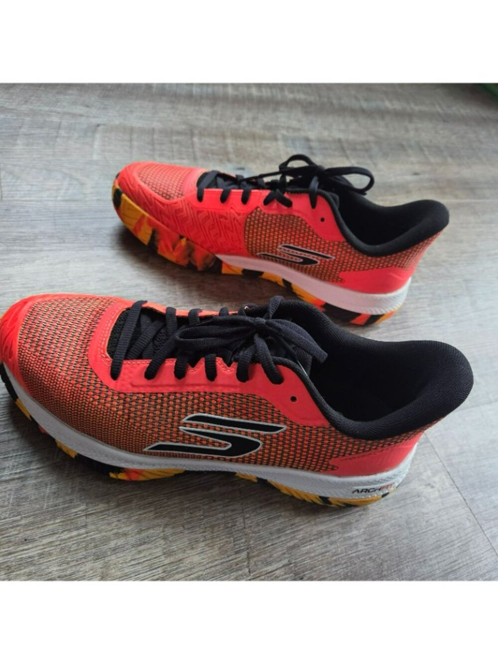 Men's Sketchers Viper Court Pro 2.0 Pickleball Sneakers/Shoes Size 9.5 Orange/Bl - Picture 4 of 11